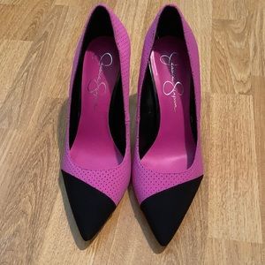 Jessica Simpson fuchsia stilettos.